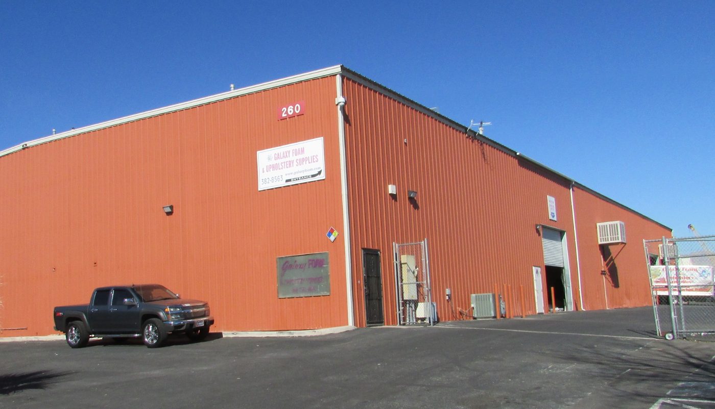 The Galaxy Foam & Upholstery Supplies warehouse at 260 W. Mayflower Ave.