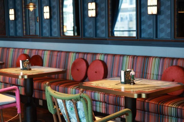 Upholstered booth seating